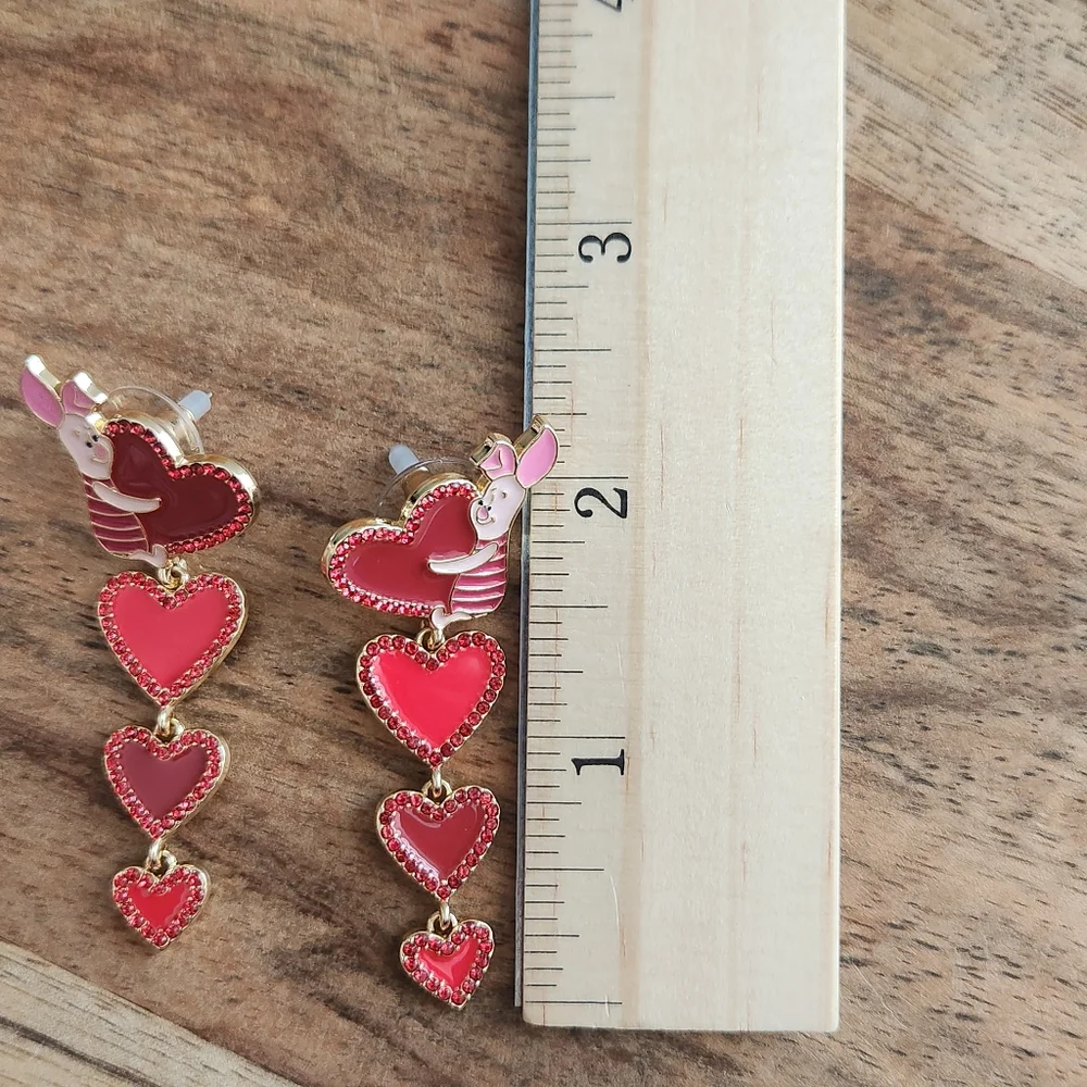 Disney Baublebar Piglet Heart Valentine's Day Earrings (NWOT)
